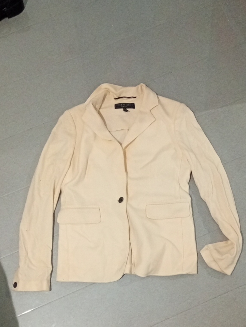 Rag And Bone 100% Wool Blazer Women’s Cream Single-Button Blazer Jacket